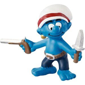 Vintage Authentic Schleich Pirate Smurf Captain  (Made in Germany) New/w Tag